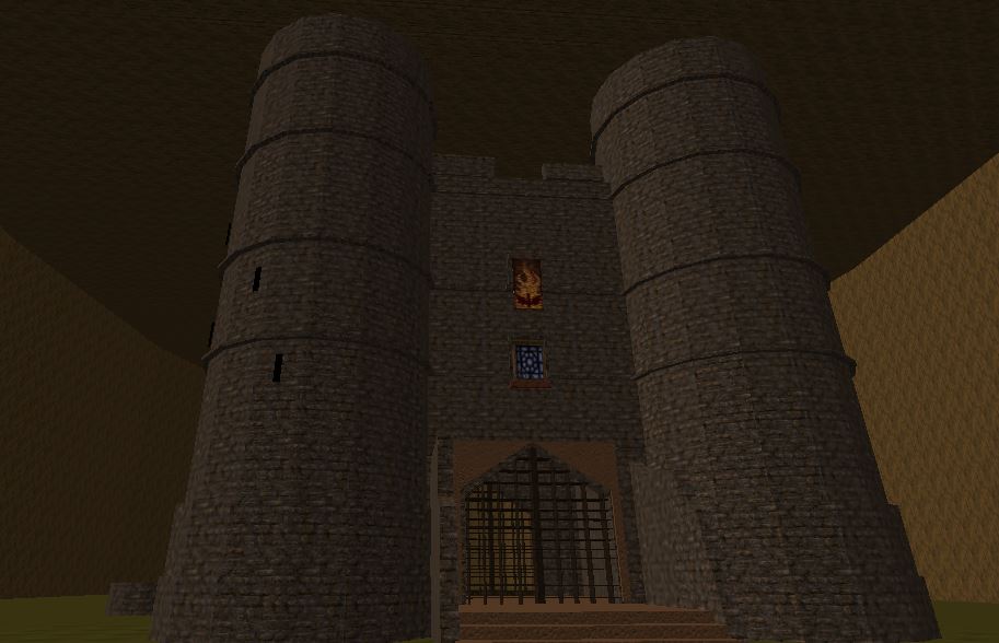 Version 1 render, showing the twin gate towers